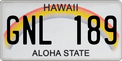 HI license plate GNL189