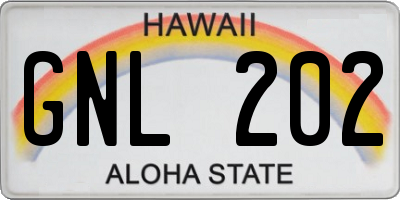 HI license plate GNL202