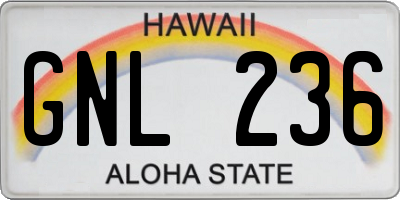 HI license plate GNL236