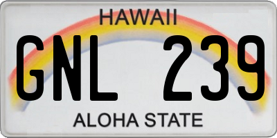 HI license plate GNL239