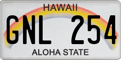 HI license plate GNL254