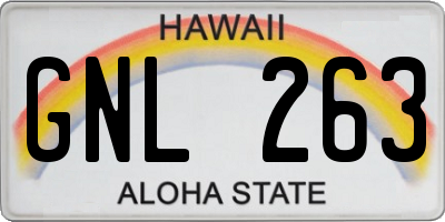 HI license plate GNL263