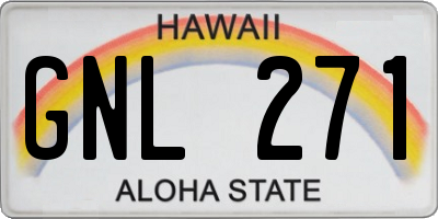 HI license plate GNL271