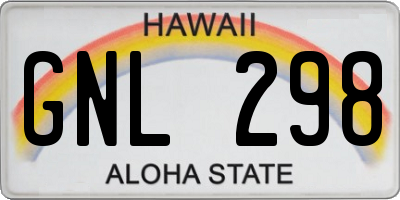 HI license plate GNL298