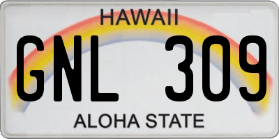 HI license plate GNL309