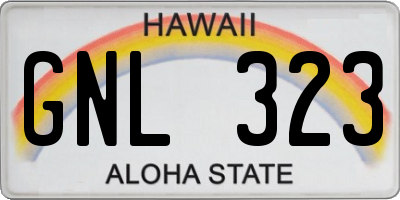 HI license plate GNL323