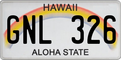 HI license plate GNL326