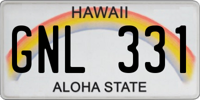 HI license plate GNL331