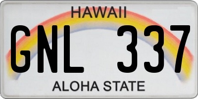 HI license plate GNL337