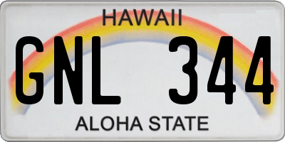 HI license plate GNL344