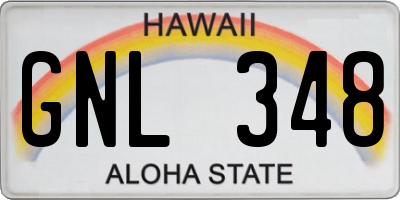 HI license plate GNL348