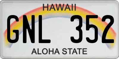 HI license plate GNL352