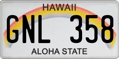 HI license plate GNL358