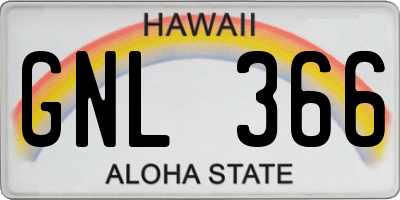 HI license plate GNL366