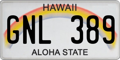 HI license plate GNL389