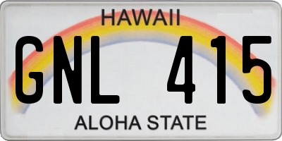 HI license plate GNL415