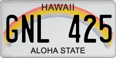 HI license plate GNL425