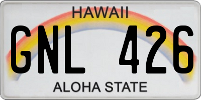 HI license plate GNL426