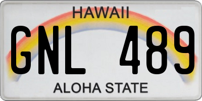 HI license plate GNL489