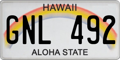 HI license plate GNL492