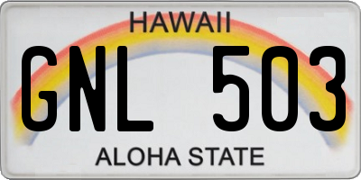 HI license plate GNL503