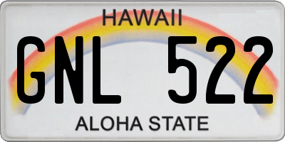 HI license plate GNL522
