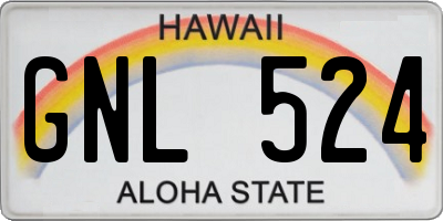 HI license plate GNL524