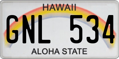 HI license plate GNL534