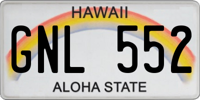 HI license plate GNL552