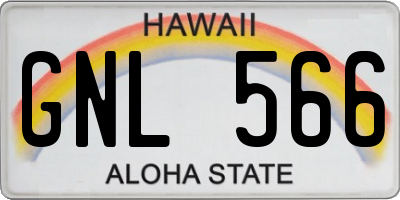 HI license plate GNL566