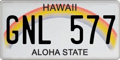 HI license plate GNL577