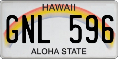 HI license plate GNL596