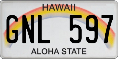 HI license plate GNL597
