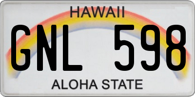 HI license plate GNL598