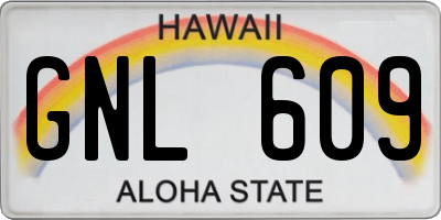 HI license plate GNL609
