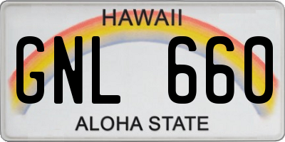 HI license plate GNL660