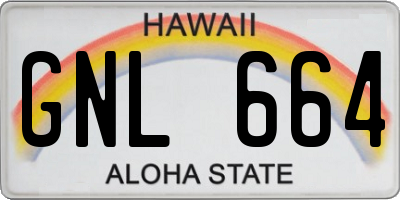 HI license plate GNL664