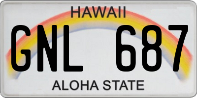 HI license plate GNL687