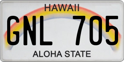 HI license plate GNL705