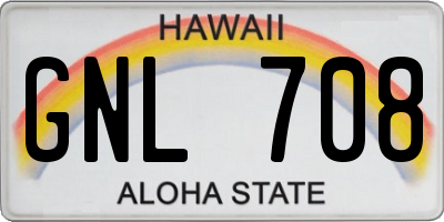 HI license plate GNL708