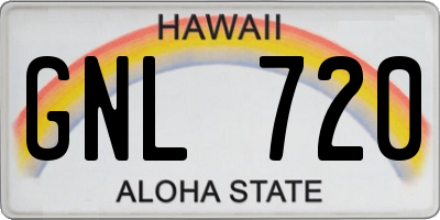HI license plate GNL720