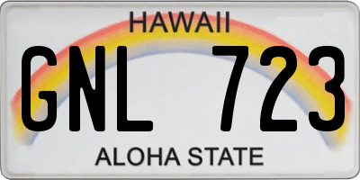 HI license plate GNL723