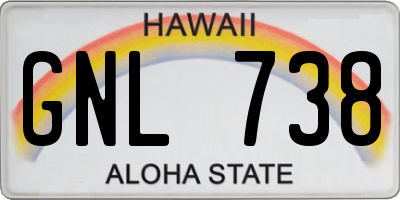 HI license plate GNL738
