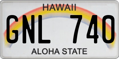 HI license plate GNL740