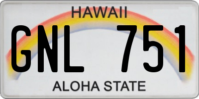 HI license plate GNL751