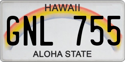 HI license plate GNL755