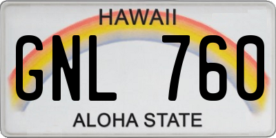 HI license plate GNL760