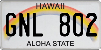 HI license plate GNL802