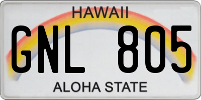 HI license plate GNL805