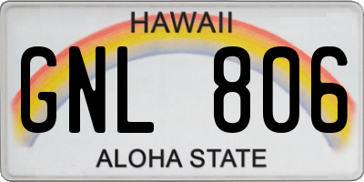 HI license plate GNL806
